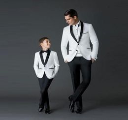 Handsome White Wedding Tuxedos Slim Fit Suits For Men Jacket And Pants Groomsmen Suit Two Pieces Cheap Prom Formal Suits With Bow 6484877