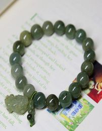 Trendy Natural 10mm Jadeite Bracelet Oilgreen Pixiu Men and Women Charm Bracelets DIY Beads Accessories Birthday Gift Whole74394864821657