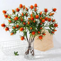 Decorative Flowers Sea Holly Fruit Wedding Living Room Decoration Home Decor Artificial Christmas Accessory Flores Artificiales Fake Plants