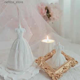 Fragrance Handmade Plaster Wedding Styling Scented Candles Bridal Wedding Dress Aroma Candle Gift Natural Soy Wax Fragrance Ornaments L410
