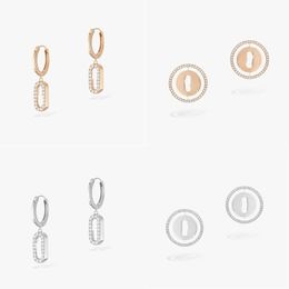 Senior Designer M Series High Quality Single Diamond Sliding Asymmetric Earrings Luxury Classic Jewellery Romantic Earrings Women's Day Gifts
