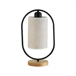 Table Lamps Desk Lamp Bedroom Bedside Personalized Retro Fabric Warm Solid Wood Dimming Small Night Light Energy-Efficient Modern