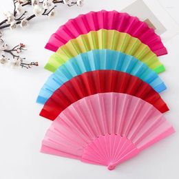 Decorative Figurines Plastic Portable Party Hand Dancing Fan Chinese Decor Japanese Wedding Folding Gift Simple Solid Multicolour Props