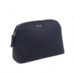 Customised Letters PU Leather Cosmetic Storage Bag Classic Simple Atmosphere Solid Colour Make Up Bag Advanced Zipper W Bag 56zN#