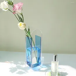 Vases Acrylic Vase Elegant Flower For Home Office Decor Modern Dining Table Centerpiece Desktop Decoration Hydroponic