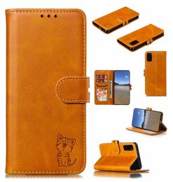 Cute Cat Embossing Wallet Flip Leather Cell Phone Cases for Samsung S20 UItra S10 S20 FE S30 ultra A01 A11 A42 A71 5G NOTE 206278776