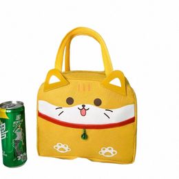 new Carto Lunch Bag Women Kawaii Duck Thick Thermal Food Storage Bags Children Large Capacity Insulated Food Bags Teacher Gift m27o#