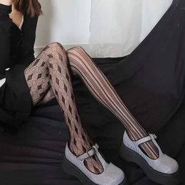 Sexy Socks Gothic Tights with Pattern Stocking Lolita Stockings Harajuku Fishnet Tights Pantyhose Women Black Club Party Pantyhose Cosplay 240416