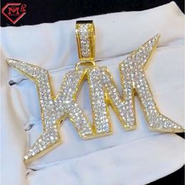 Iced Out Hiphop Sterling Sier Gold Plating Letter VSS Moissanite Custom Pendant