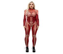 Halloween Woman Attack on Titan Female Costume Annie Leonhart Cosplay Zentai Bodysuit Ladys Girls Suit G092584429347941657