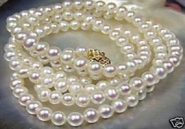 Beautiful78mm White Akoya Cultured Pearl Necklace 25quotm0202452296