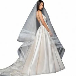 mmq M41 Two Layers Church Bridal Veil With Face Cover Wedding Veil With Ribb Edge wedding bride accories bridal cover Z6Ix#