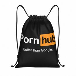 pornhub Logo Backpack Drawstring Sports Bags Gym Bag String Sackpack for Travel I1os#