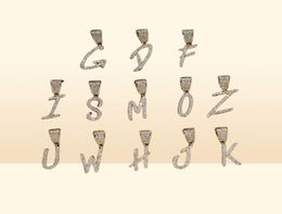 Gold Silver AZ Letters Pendant Necklaces Whos Initial Micro Letter Charm for Men Women with 24inch Rope chain6494175