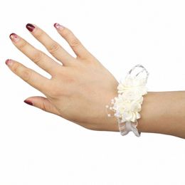 high quality ivory white wedding wrist hand frs bride bridesmaids wrist corsages bouquet Decor Bridal Prom SW0679 o3gx#