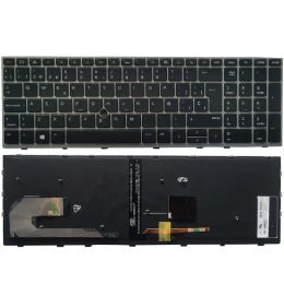 Keyboards New Spanish Laptop keyboard For HP EliteBook 850 G5 G6 silver frame with Pointing stick keyboard