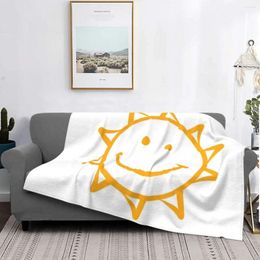 Blankets Sun Cartoon Blanket Bedspread On The Bed Kawaii Aesthetic Portable Coziness Skin-Friendly Windproof Throw