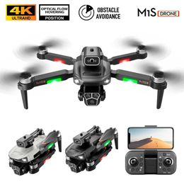 Drones Hot M1S RC Drone 4K Three HD Camera Obstacle Avoidance Aerial Photography Brushless Motor Foldable Rc Quadcopter 240416