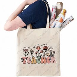 teach Them, Love Them, Watch Them Grow Pattern Tote Bag, Floral Teacher Shoulder Bag Tote Bag, Gifts For Teachers e3Xp#