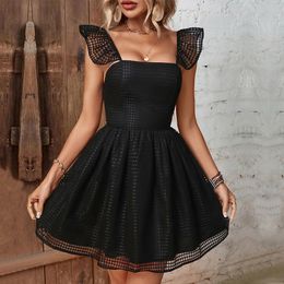 Strict Selection Womens Summer Hollow Backless Suspender Dress