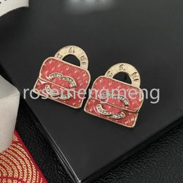 Designer Charm Stud Earrings Luxury Brand Double Letter C Real Gold Plated Copper Barss Fashionable Crystal Ear Earring Loop Drop Inlaid Crystal Fashion Jewellery