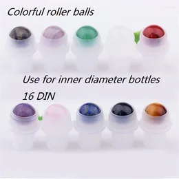 Storage Bottles 10PCS Beautiful Colourful Gemstone Roller Balls For 5ml 10ml Thick Glass Perfume Essential Oil Roll On
