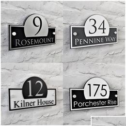 Garden Decorations Customised Latest Style House Signs Address Plaques Door Numbers Personalised /See Colour Options 230812 Drop Deli Dhs0M