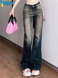 Women's Jeans YICIYA Y2k Style Women Pants High Street Vintage Clothes Baggy Denim Low Rise Trousers