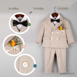 Suits Baby Boys Suit Newborn 1 Year Birthday Set Kids Jacket Vest Pants 3Pcs Photograph Suit Children Wedding Performance Party Dress