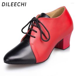 Dance Shoes DILEECHI Women's Genuine Leather Teachers Ballroom Dancing Square Latin