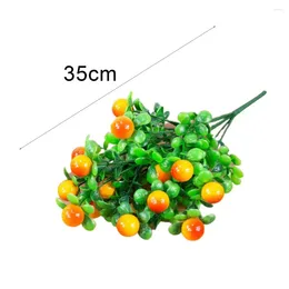 Party Decoration Simulation Flower 6 Branches 18 Heads Steel Realistic Artificial Fruit Decor Compact Fake For Home Garden