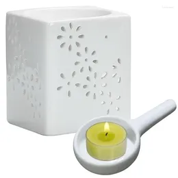 Candle Holders Wax Melt Warmer Ceramic Oil Burner With Tray For Scented Home & Bedroom Decoration