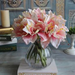 Decorative Flowers Color 3 Artificial Clivia Flores Artificiales Plants For Wedding Decoration