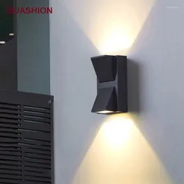Wall Lamp Black Dual Head LED Light 6W Nordic Bedside Lighting Bedroom Living Room Housing ABS Spotlight