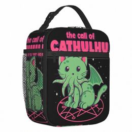 the Call Of Cthulhu Thermal Insulated Lunch Bags Lovecraft Mster Cat Resuable Lunch Ctainer for School Storage Food Box o9WO#