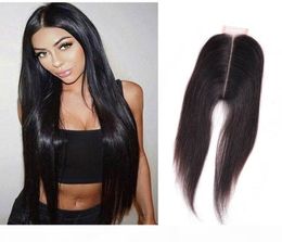 Indian Virgin Hair 2X6 Lace Closure Silky Straight With Baby Hair 26 Lace Closure Human Hair Closure Middle Part5003319