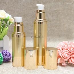 Storage Bottles 100Pcs/Lot Airless Pump Bottle Gold Colour PP Vacuum Eye Cream Essence Oil Lotion Toiletries 30ml 50ml