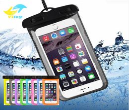 Vitog Waterproof cases bag PVC universal Phone Pouch With Compass Bags For Diving Swimming smartphones up to 58 inch9282875
