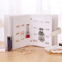 Storage Boxes Jewelry Organizer Earring Box Rack Book Design Portable Travel Display Bag