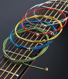 6Pieces Rainbow Colorful Acoustic Guitar Strings set 010 For Acoustic Folk Guitar Classic Guitar Multi Color Strings A4072469064