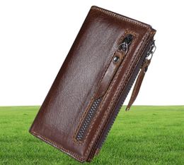 Luxury Mens Genuine Leather Wallet With Zipper Money Clip Designer Credit Card Holder Coin Purses Pouch Wedding Gifts For Man5371978
