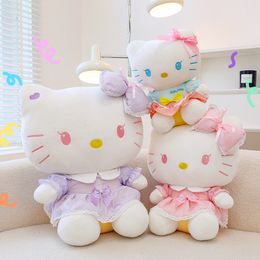 Wholesale cute strawberry cat plush toy Kids game Playmate Holiday gift Claw machine prizes 40cm2025