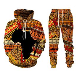 Folk custom 3d Print Hoodies Trousers Suits Men Women Tracksuit 2pc Sets Long Sleeve Ethnic Style African Danshiki Mens Clothes 240407