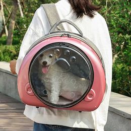 Cat Carriers Crates Houses Transparent Pet Carrier Backpack for Cat and Do Portable Transport Ba Breathable Space Capsule Astronaut Carriery L49