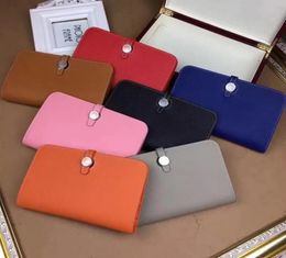 high quality Famous designer brand new Leather men women wallet purse with coin pocket card holder more Colours with box1337325