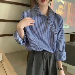 Women's Blouses Stripe Long Sleeve Autumn Loose Design Thin Trend Blusas Clothes For Women Shirts Blouse