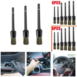 2024 6/3Pcs Car Detailing Brush Super Soft Dash Outlet Duster Brush Auto Interior Detail Brush With Synthetic Bristles Accessories