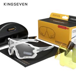 KINGSEVEN Pochromic Cycling Glasses Bike Bicycle Glasses Sports Mens Sunglasses MTB Road Cycling Eyewear Protection Goggles 240411