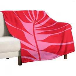 Blankets Pink And Red Leaf Throw Blanket Warm For Winter Beds Decorative