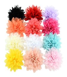 Baby Girls Chiffon 9cm big Flower Ribbon Barrettes kids Hairpin with Ribbon Lined Clip children hair accessories Lotus bobby pin 12596991